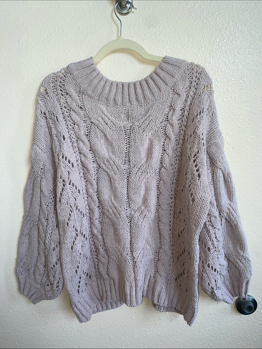 Miracle Cable Knit Crew Sweater - Light Taupe